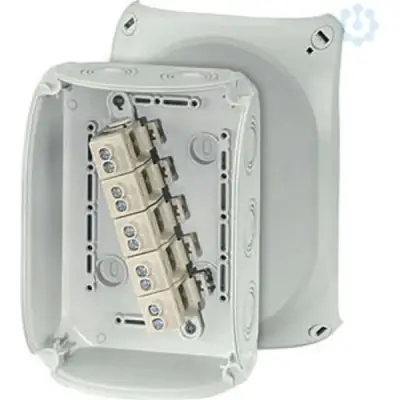Junction Box Kf 1010 G 180x130x77mm Ip66/67 Grey With 5x10mm² Terminal - Hensel
