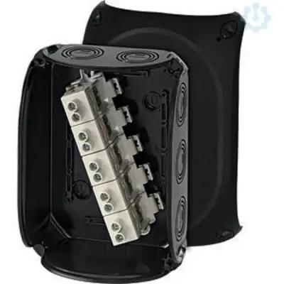 Junction Box Kf 1616 B 210x155x92mm Ip66/67 Black With 5x16mm² Terminal - Hensel