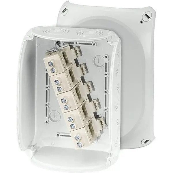 Hensel - Junction box KF 1616 G 210x155x92mm IP66/67 grey with 5x16mm² terminal - Hensel