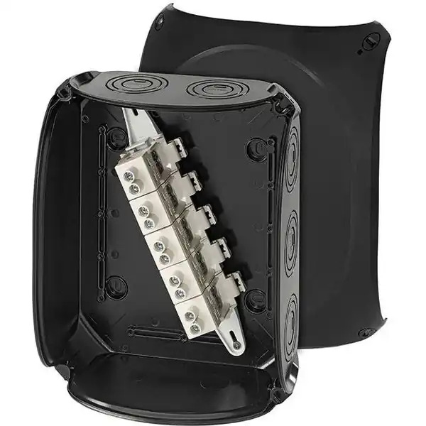 Hensel - Junction box KF 2525 B with 5 pole terminals 25 mm2, black IP66/67 - Hensel