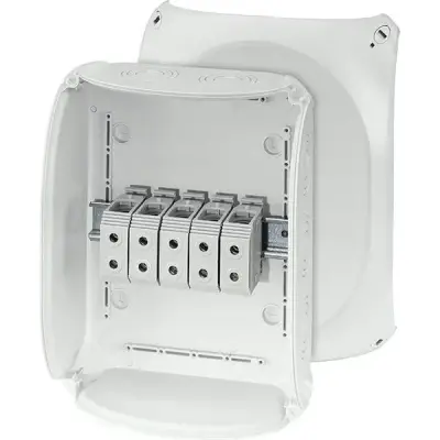 Junction Box Kf 3535 G With 5 Pole Terminals 35 Mm2, Grey Ip 66/67 - Hensel