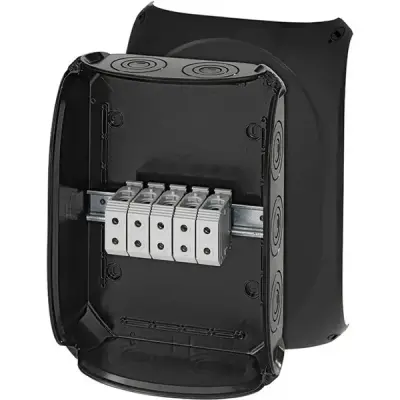 Junction Box Kf 5050 B With 5 Pole Terminals 50 Mm2, Black Ip 66/67 - Hensel
