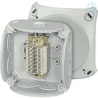 Junction Box Rk 0207 T Ip66 Grey, With 7 Terminal Blocks, Wkm 2,5/15, 1,5-2,5mm2 - Hensel