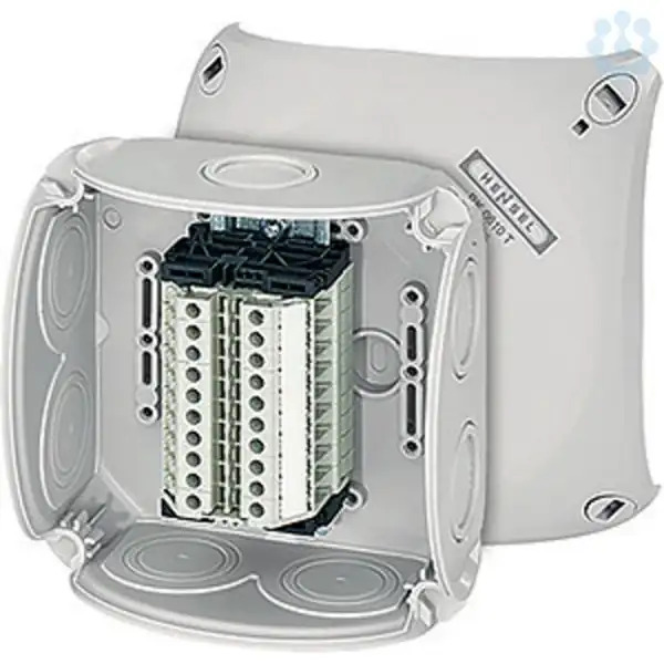 Hensel - Junction box RK 0610 T IP66 grey, with 10 terminal blocks, WKM 4/U, 1,5-4 mm2 - Hensel