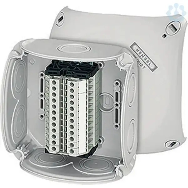 Hensel - Junction box RK 0612 T IP66 grey, with 12 terminal blocks, WKF 4/U, 1,5-4 mm2 - Hensel