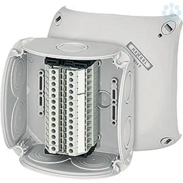 Hensel - Junction box RK 0614 T IP66 grey, with 14 terminal blocks, WKM 4/U, 1,5-4 mm2 - Hensel