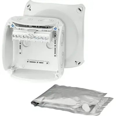 Waterproof Junction Box Wp 0606 G With 5 Pole Terminals 6 Mm2, Grey Ip68 - Hensel