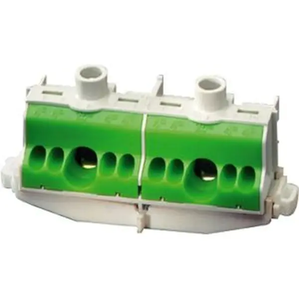 Hensel - FIXCONNECT PE terminal 2 x 25 mm², 8 x 4 mm², Cu for assembly on DIN rail. - 1