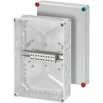 Hensel - Cable junction box K 7051 300x450x170mm with 5-pole terminal 2,5-50 mm², with lid, grey IP65 - 1