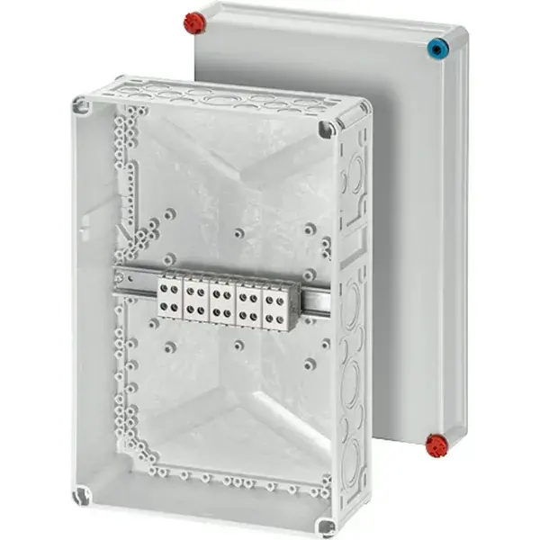 Hensel - Cable junction box K 7051 300x450x170mm with 5-pole terminal 2,5-50 mm², with lid, grey IP65 - 1