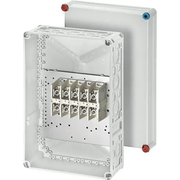 Hensel - Cable junction box K 7052 300x450x170mm with 5-pole terminal 10-95 mm², with lid, grey IP65 - 1