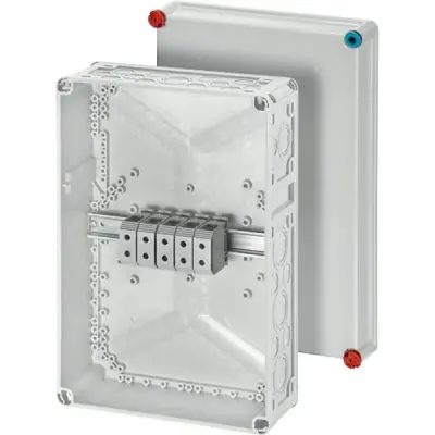 Hensel - Cable junction box K 7055 300x450x170mm with 5-pole terminal 16-50 mm², with lid, grey IP65 - 1
