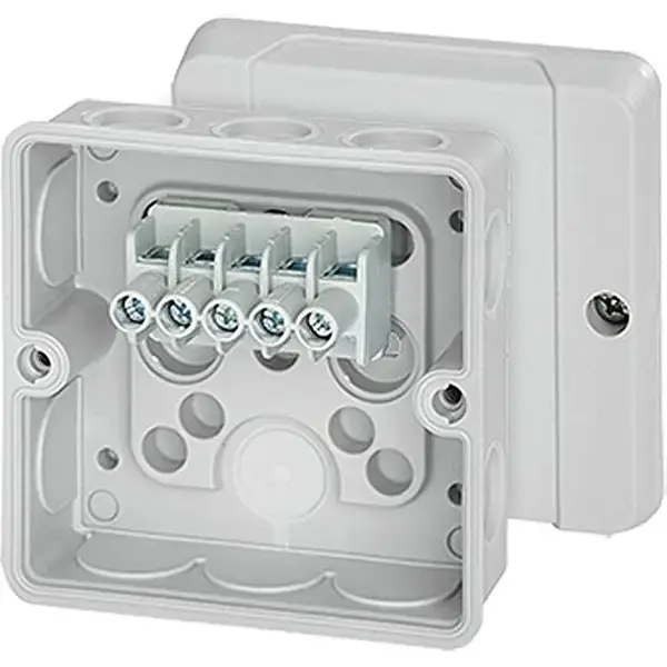 Hensel - Junction box DE 9326 Z 88x88x50mm IP55 grey with 5x2.5mm² terminal - 1