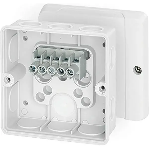 Hensel - Junction box DE 9346 98x98x55mm IP55 white with 5x4mm² terminal - 1
