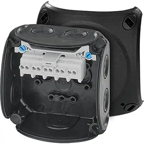Hensel - Junction box DK 0202 B with 5 pole terminals 2,5 mm2, black IP66 - 1