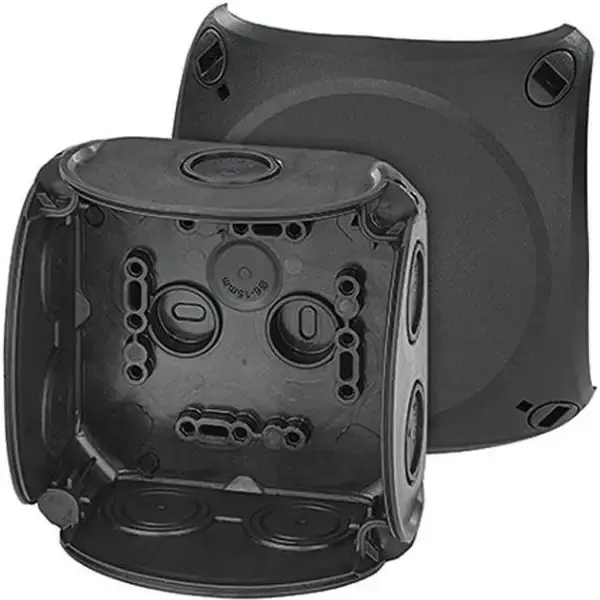 Hensel - Junction box DK 0400 B 104x104x70mm without terminals, black IP66 - 1