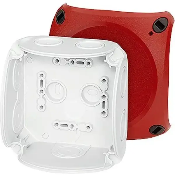 Hensel - Junction box DK 0400 R 104x104x70mm without terminals, grey with red lid IP66 - 1
