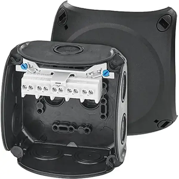 Hensel - Junction box DK 0404 B with 5 pole terminals 4 mm2, black IP66 - 1