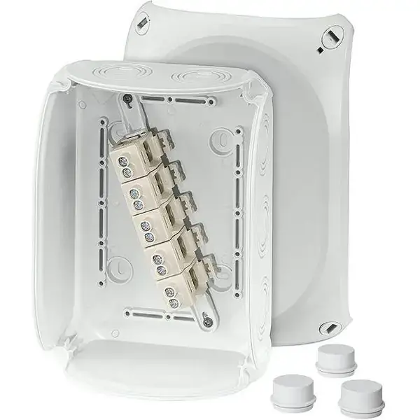 Hensel - Junction box DK 1610 G 210x155x92mm IP66 grey with 5x10mm² terminal - 1