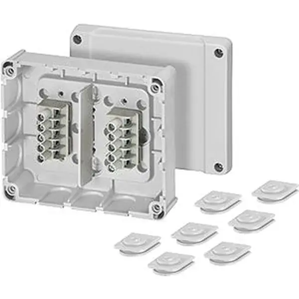 Hensel - Junction box DP 9221 139x119x49mm with two 5x2.5mm² terminal, grey IP54 - 1
