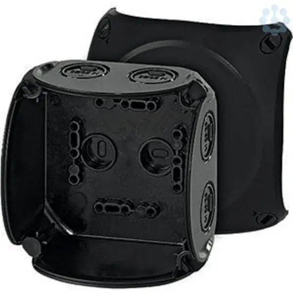 Hensel - Junction box KF 0400 B 104x104x70mm IP66/67 black halogen free without terminals UV resistant - 1