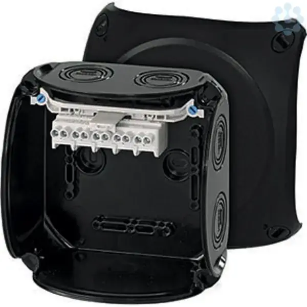 Hensel - Junction box KF 0604 B 130x130x77mm IP66/67 black with 5x4mm² terminal - 1