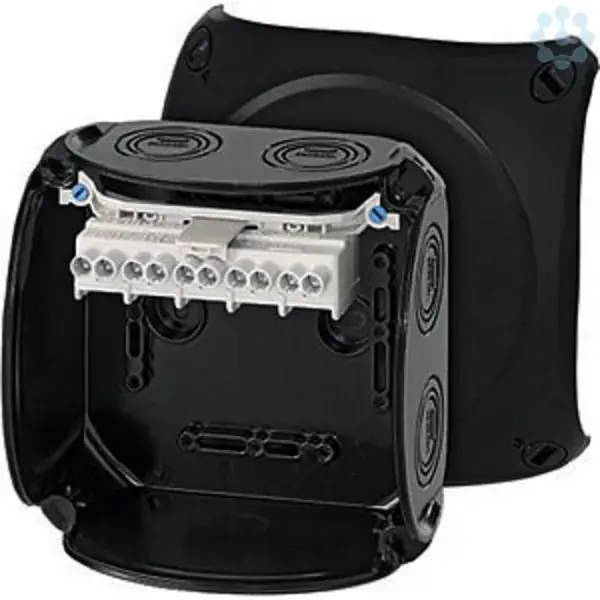 Hensel - Junction box KF 0606 B 130x130x77mm IP66/67 black with 5x6mm² terminal - 1