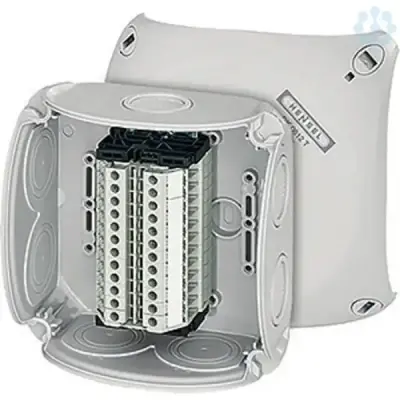 Hensel - Junction box RK 0612 T IP66 grey, with 12 terminal blocks, WKF 4/U, 1,5-4 mm2 - 1