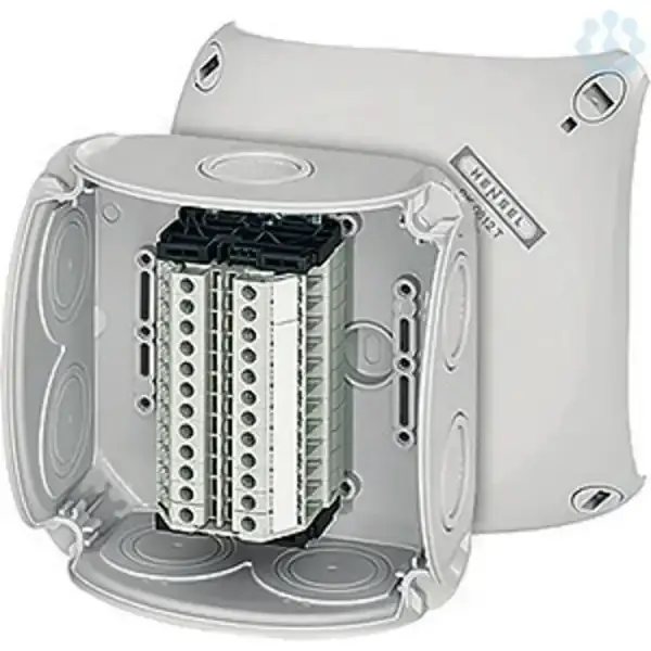 Hensel - Junction box RK 0612 T IP66 grey, with 12 terminal blocks, WKF 4/U, 1,5-4 mm2 - 1