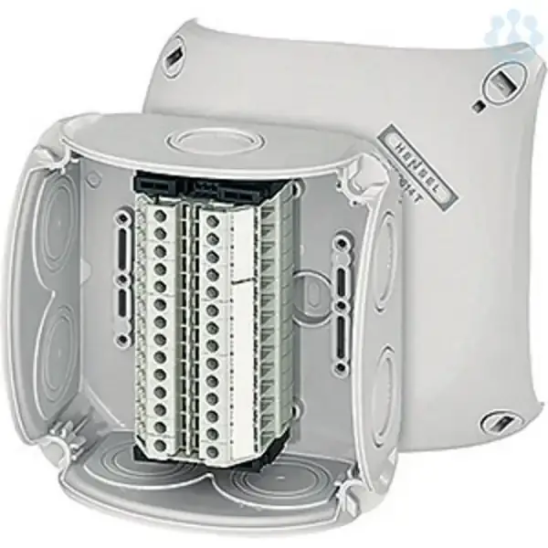 Hensel - Junction box RK 0614 T IP66 grey, with 14 terminal blocks, WKM 4/U, 1,5-4 mm2 - 1