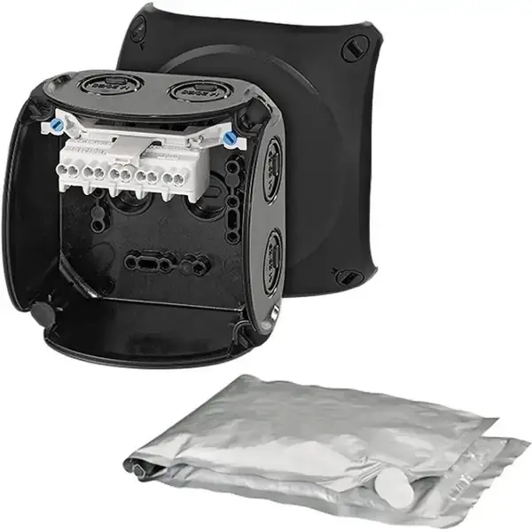 Hensel - Waterproof junction box WP 0402 B with 5 pole terminals 2,5 mm2, black IP68 - 1