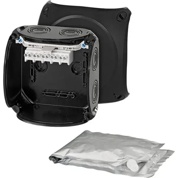Hensel - Waterproof junction box WP 0604 B with 5 pole terminals 4 mm2, black IP68 - 1