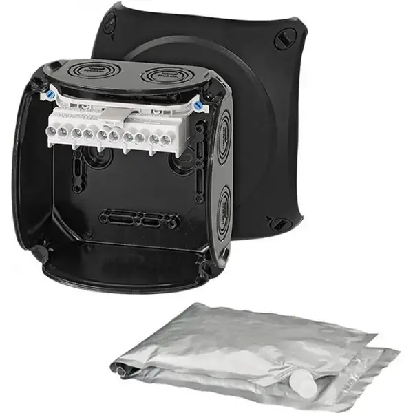 Hensel - Waterproof junction box WP 0606 B with 5 pole terminals 6 mm2, black IP68 - 1