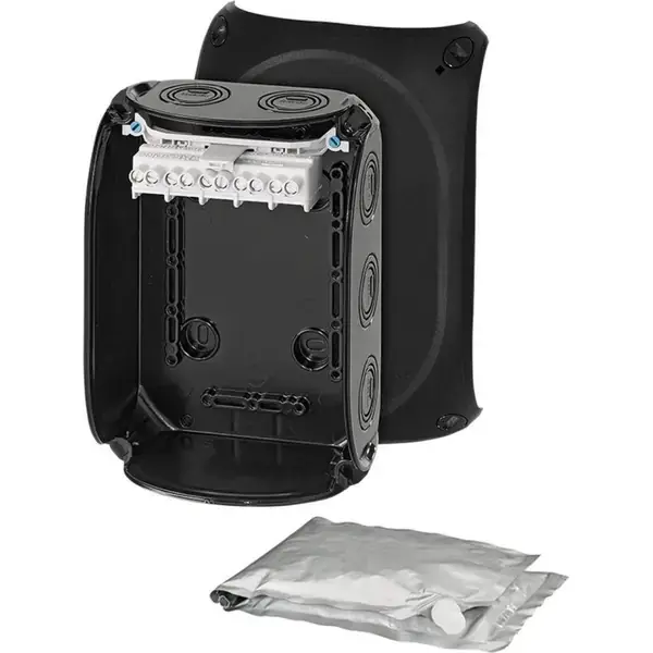 Hensel - Waterproof junction box WP 1006 B with 5 pole terminals 6 mm2, black IP68 - 1