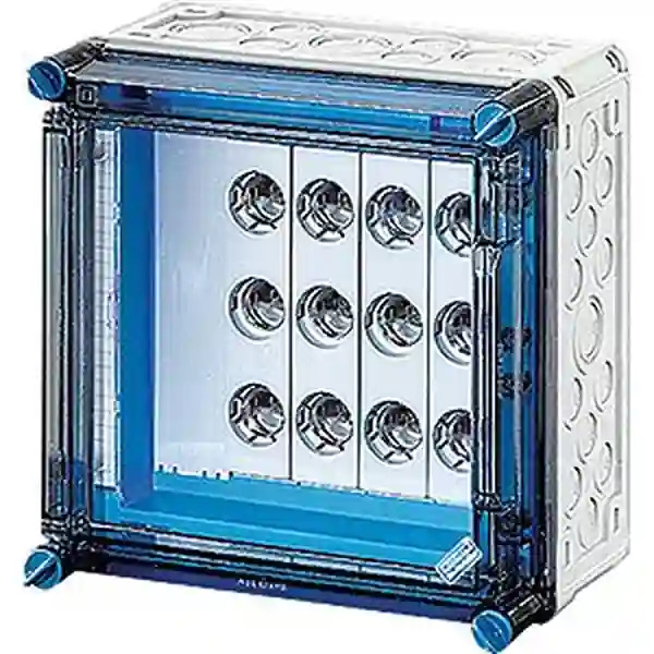 Hensel - Mi fuse box, 4x3x25A, DII, E27 bus-mounted 400 A, 5-pole, hinged lid - Hensel