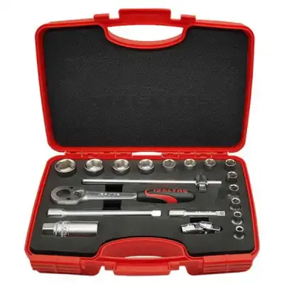 14000000158 - 3/8'' 6pt Socket Wrnch Set19 - Izeltas