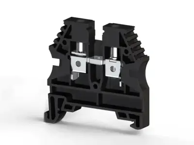 Klemsan 304135RP AVK 4 Black Screw Terminal Block - Klemsan