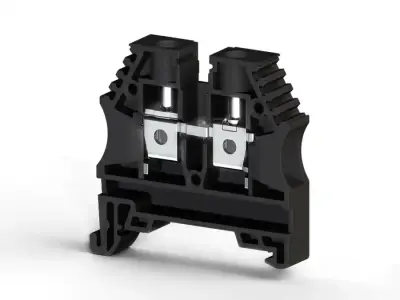 Klemsan 304145RP AVK 6 Black Screw Terminal Block - Klemsan