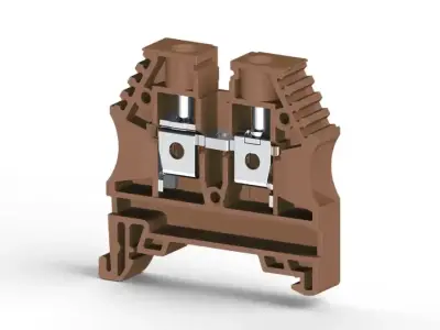 Klemsan 304148RP AVK 6 Yellow-Green Screw Terminal Block - Klemsan