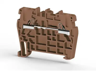 Klemsan 307108RP PYK Yellow-Green Spring Clamp Terminal Block - Klemsan