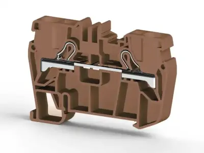 Klemsan 307128 PYK Yellow-Green Spring Clamp Terminal Block - Klemsan