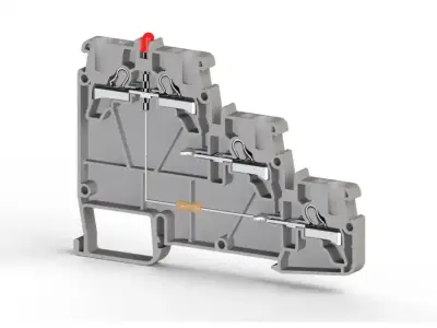 Klemsan 307419 PYK Beige Spring Clamp Terminal Block - Klemsan