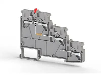 Klemsan 307429 PYK Beige Spring Clamp Terminal Block - Klemsan