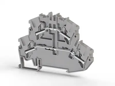 Klemsan 307579 PYK Beige Spring Clamp Terminal Block - Klemsan