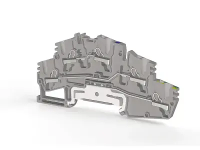 Klemsan 307709 PYK Beige Spring Clamp Terminal Block - Klemsan