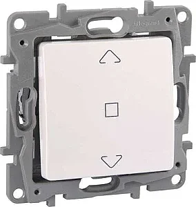 Salbei Series White Roller Shutter/Blind Switch 10A - LEGRAND
