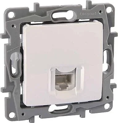 Salbei Series White 1-Gang Outlet RJ11 Telephone Socket - 1