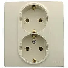 Salbei Series Beige Double Grounded Socket 230V 16A - LEGRAND