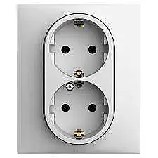 Raventi Double Earth Socket, White - LEGRAND
