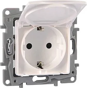 Raventi Covered Grounding Socket, White - LEGRAND